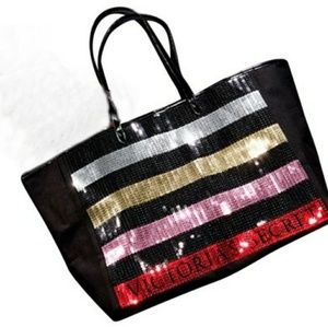 Victoria's Secret Bling Stripe Sequin Carryall Tot